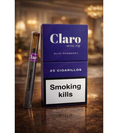 Claro Mini tip Mavi Ahududu Aromalı Tekli Puro